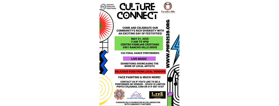 Visit us at the Culture Connect Festival on Sat, 05/31 at 11am-4pm